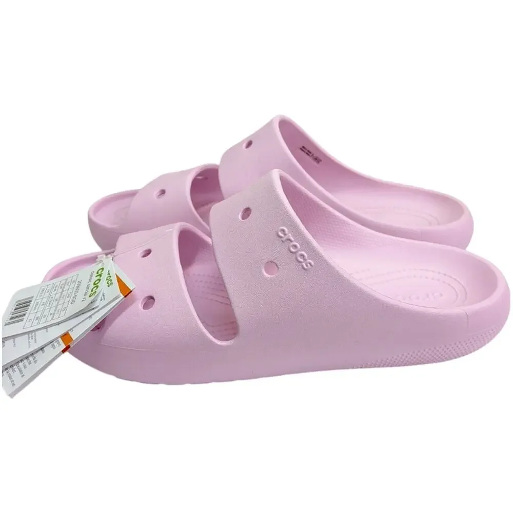 NEW Crocs Classic Slides Sandals 2.0 Ballerina Pink Straps Mens 12 Womens 14